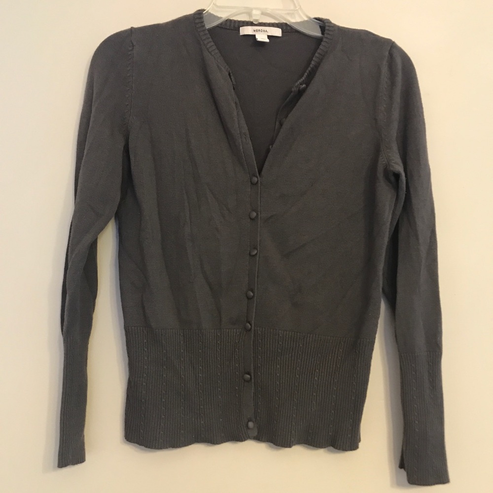 Gray Button Cardigan